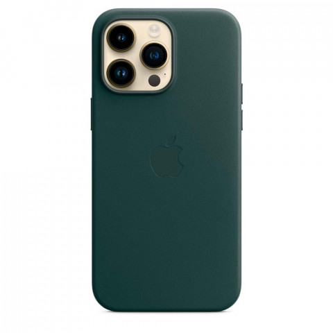 Шкіряний чохол Leather Case with MagSafe на iPhone 14 Pro Max Forest green